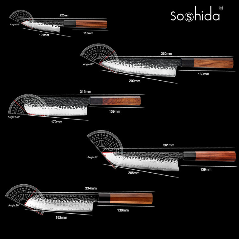 Soshida AUS10 Forged 5 Piece Knife Set