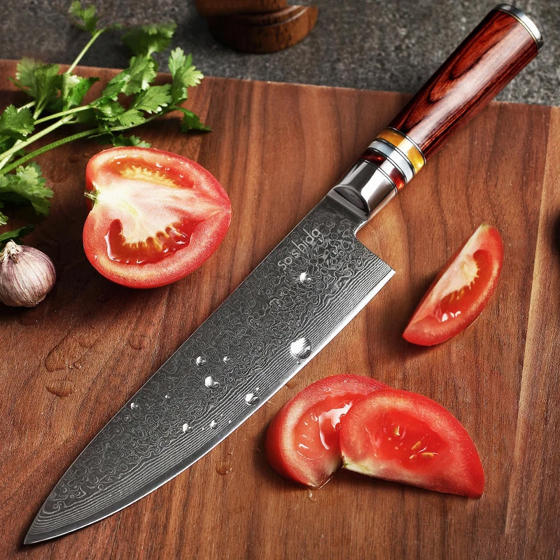 Soshida Zen 8” Damascus Steel Chef Knife