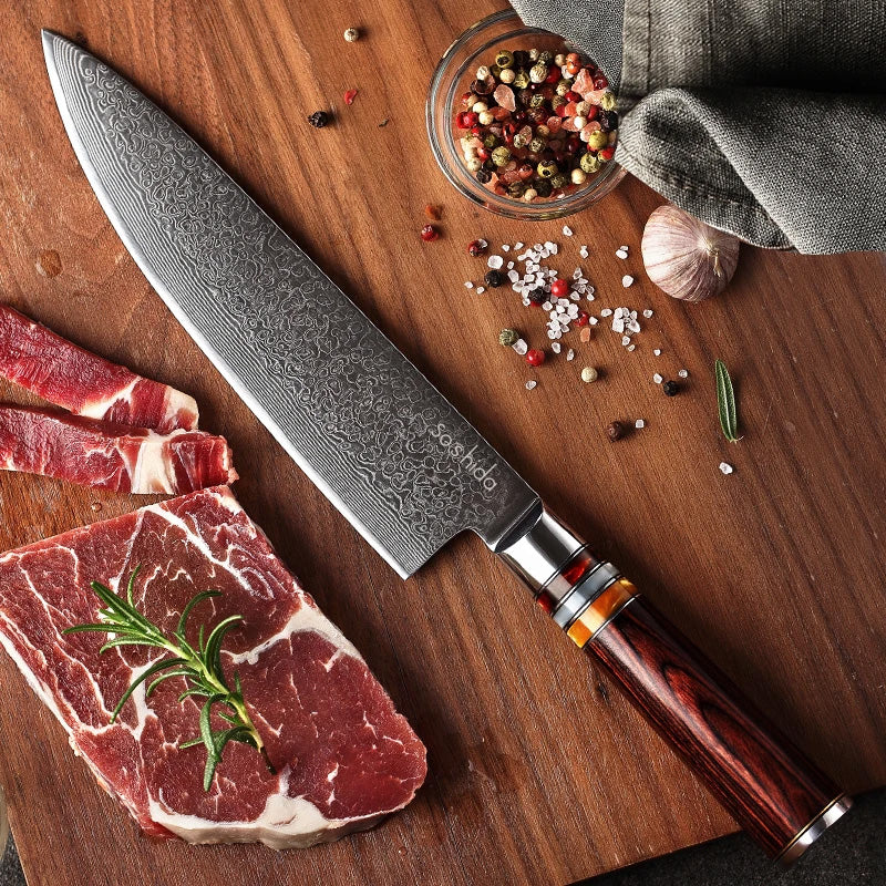 Soshida Zen 8” Damascus Steel Chef Knife