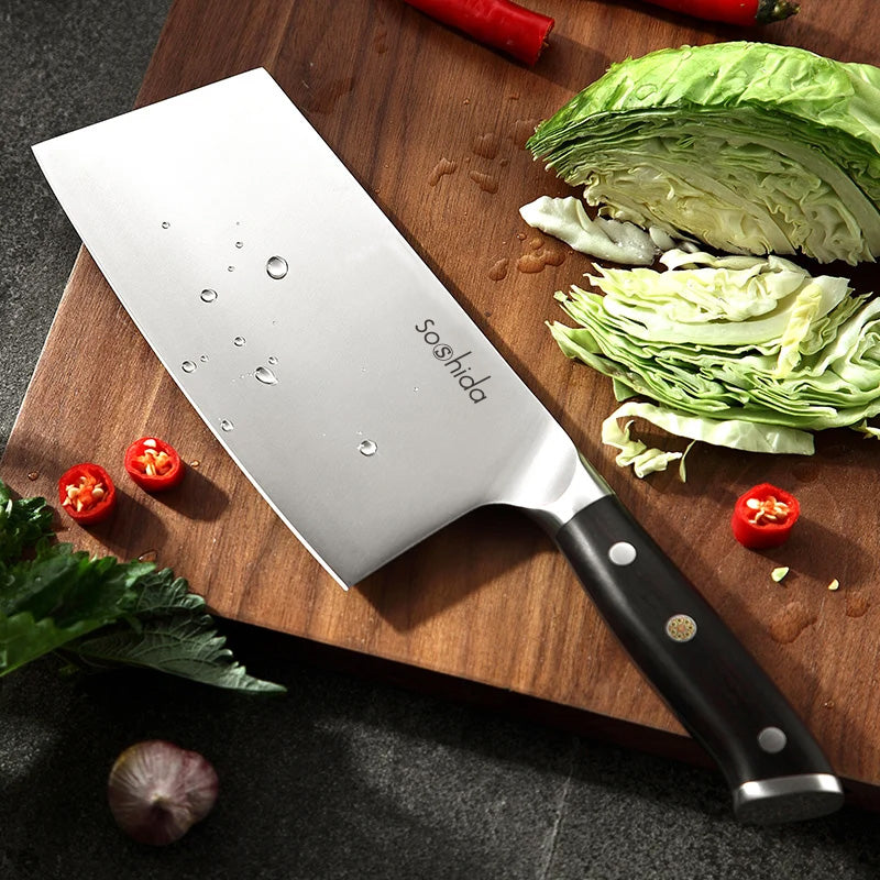 Soshida Ebony Cleaver Knife