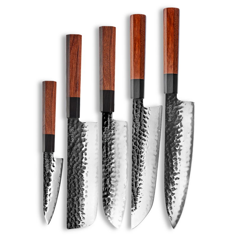 Soshida AUS10 Forged 5 Piece Knife Set