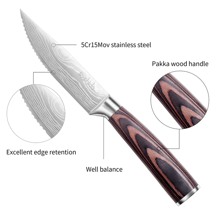 Soshida Serrated Steak Knife Set