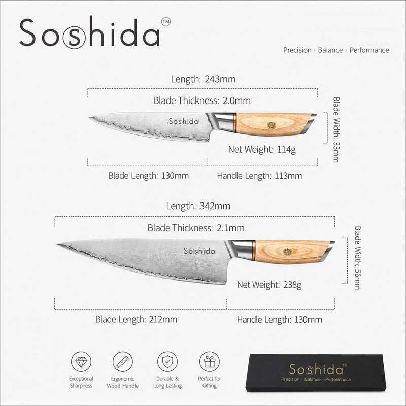 Soshida Pro 2-Piece Chef Knife Set