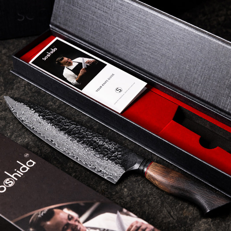 Soshida Mo 7.5" Damascus Santoku Knife