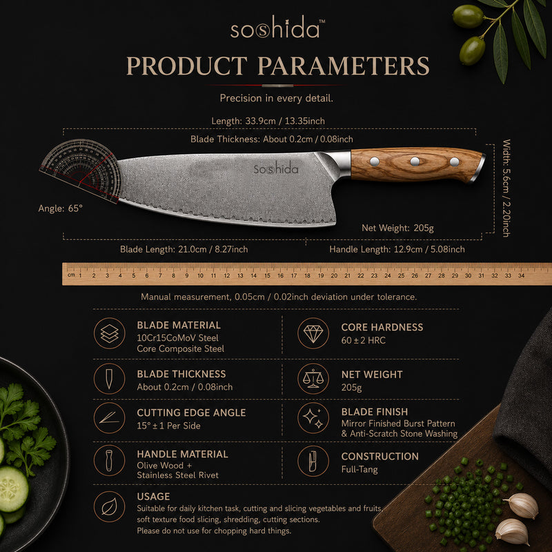 Soshida Luxe 8" 3-Layer Chef Knife