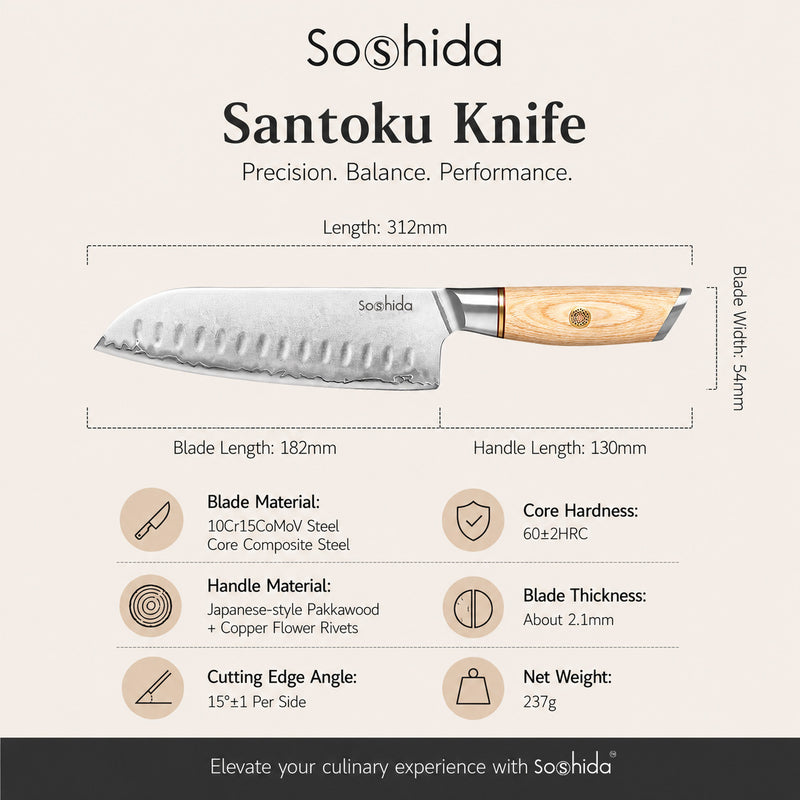 Soshida Pro 7" Santoku Knife