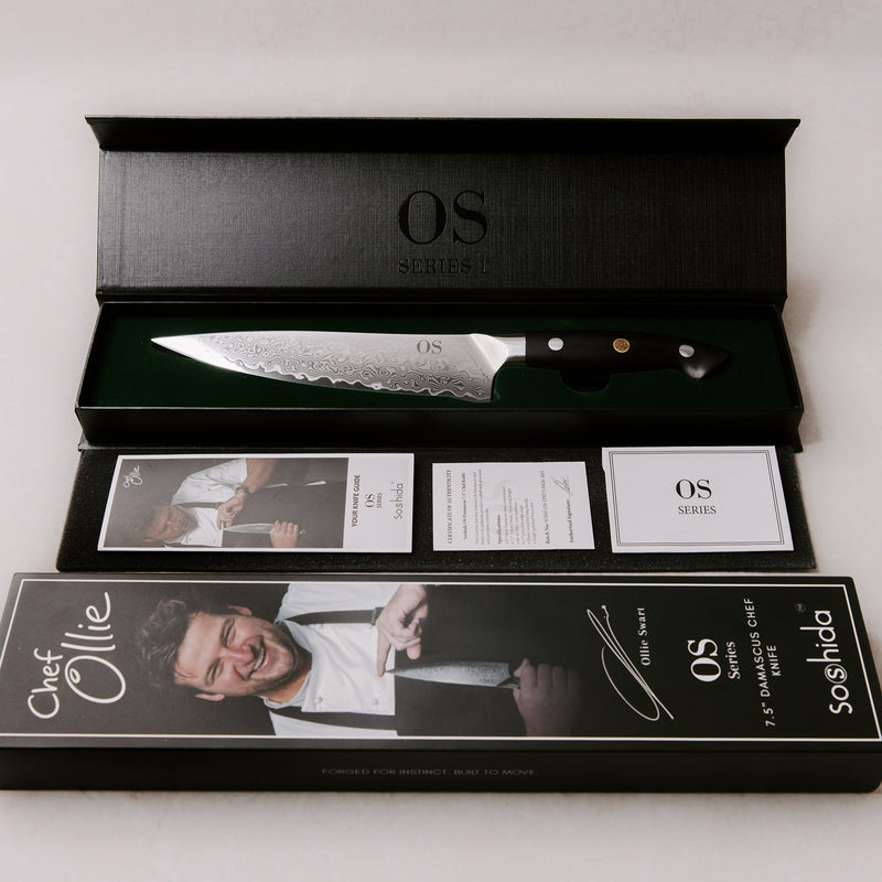 Chef Ollie Signature Damascus 7.5" Chef Knife