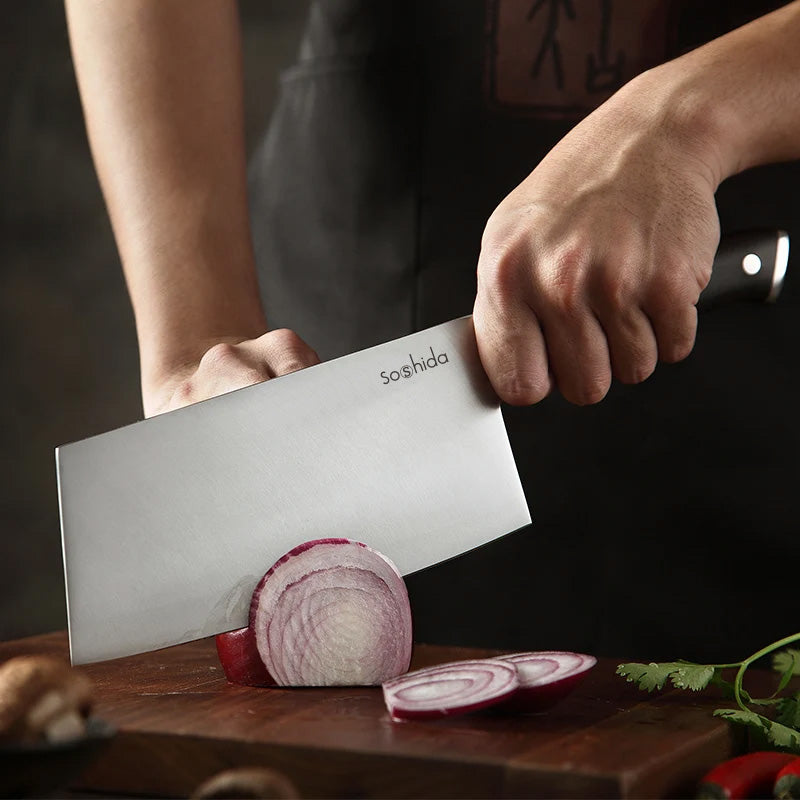 Soshida Ebony Cleaver Knife