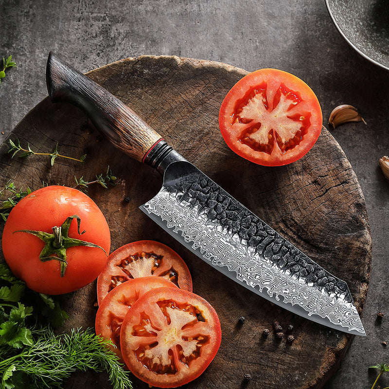 Soshida Mo 7.5" Damascus Santoku Knife