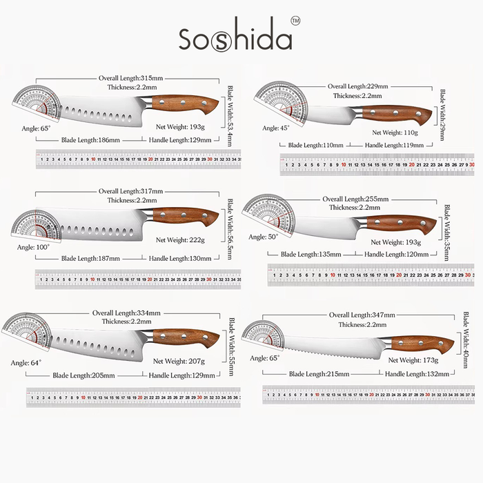 Soshida 6-Piece Meraki Chef Knife Set