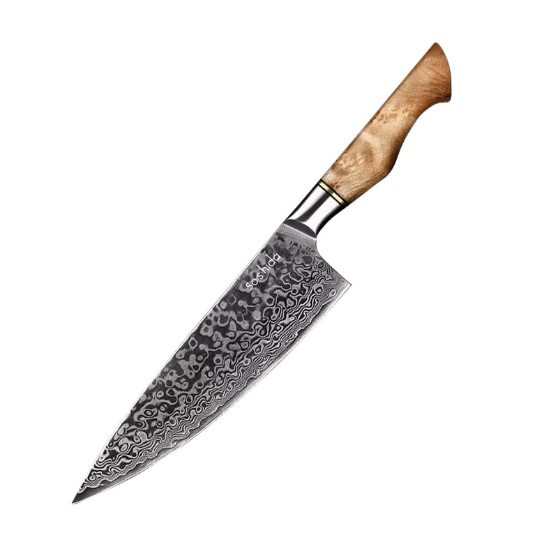 Soshida - Pro V 8 Inch Damascus Chef Knife