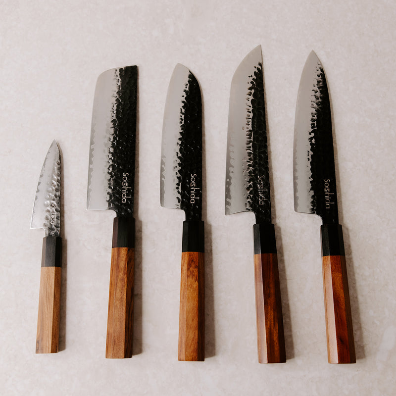 Soshida AUS10 Forged 5 Piece Knife Set