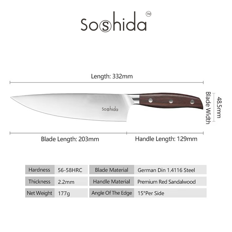 Soshida B-30 8" Chef Knife