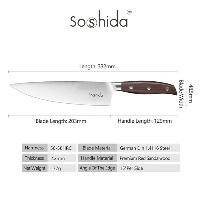 Soshida B-30 8" Chef Knife