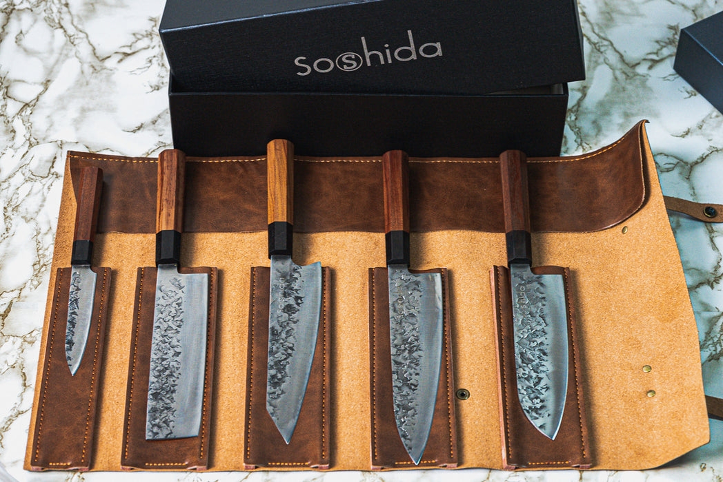 Soshida Japanese Carbon Steel Chef Knife Set
