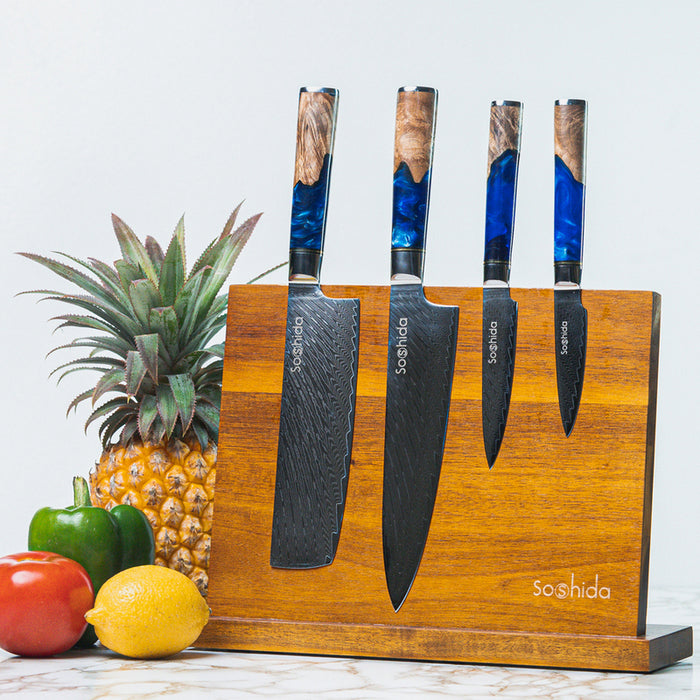 Professional 4 Piece Damascus Chef Knife Set