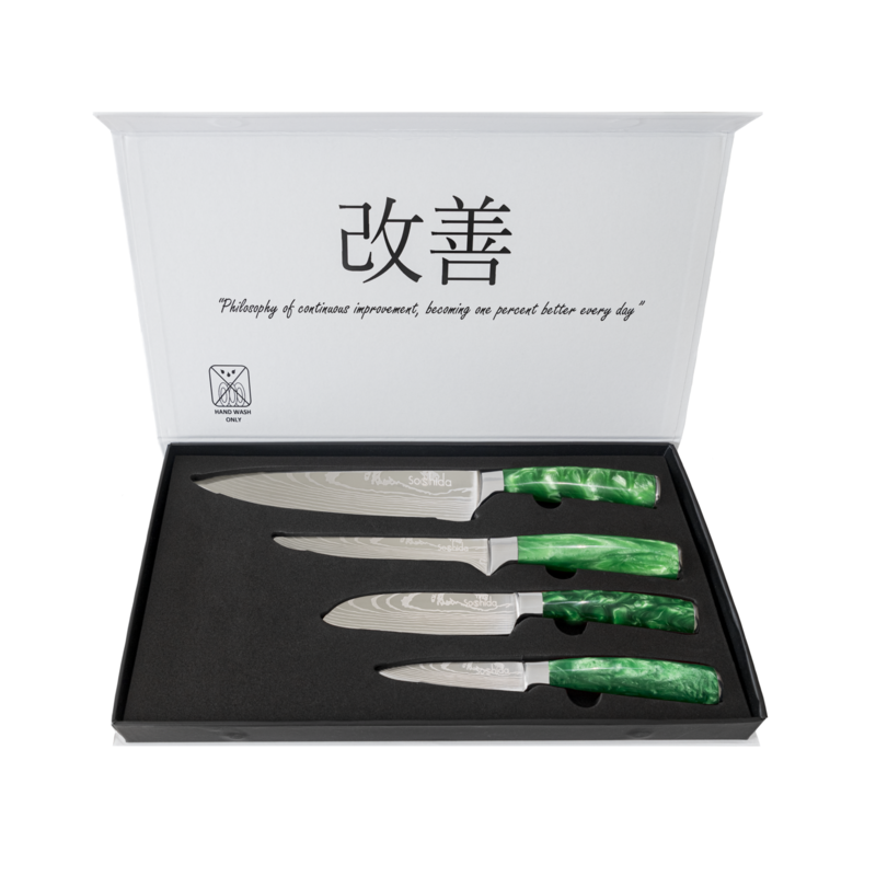 Soshida Modern Chef Knife Set - Green